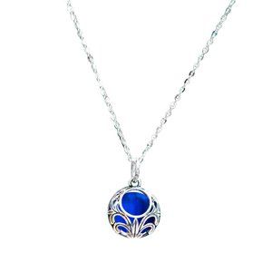 Recycled Vintage 1960's Cobalt Skin Cream Jar Glass Vintage Lace Necklace